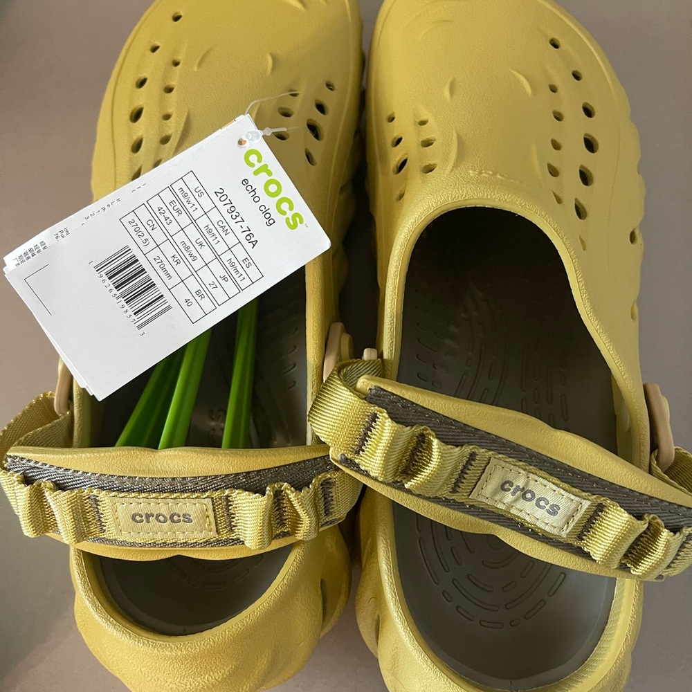 CROCS Yellow Sandals with Ventilated Design